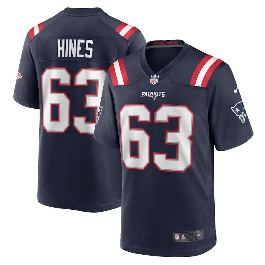 Men New England Patriots #63 Chasen Hines Nike Navy Game Player NFL Jersey->new england patriots->NFL Jersey